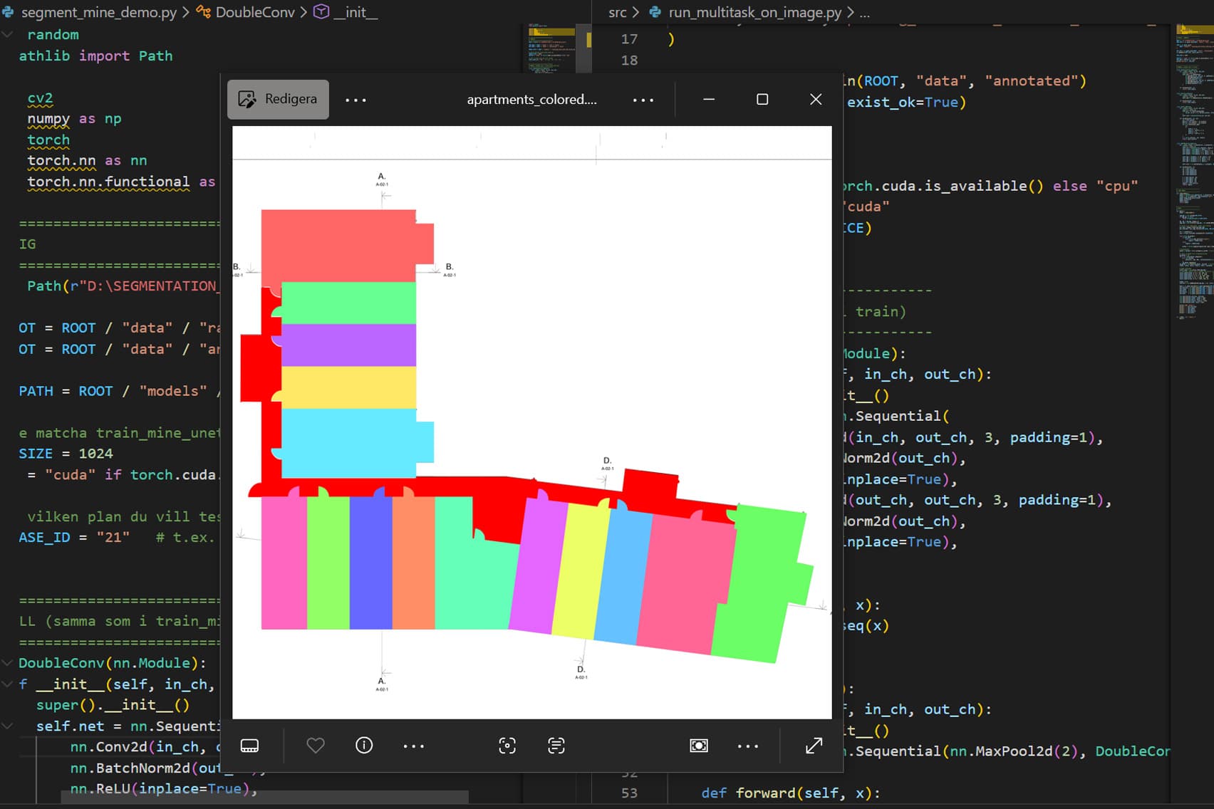 Automatiserad planlösningssegmentering
